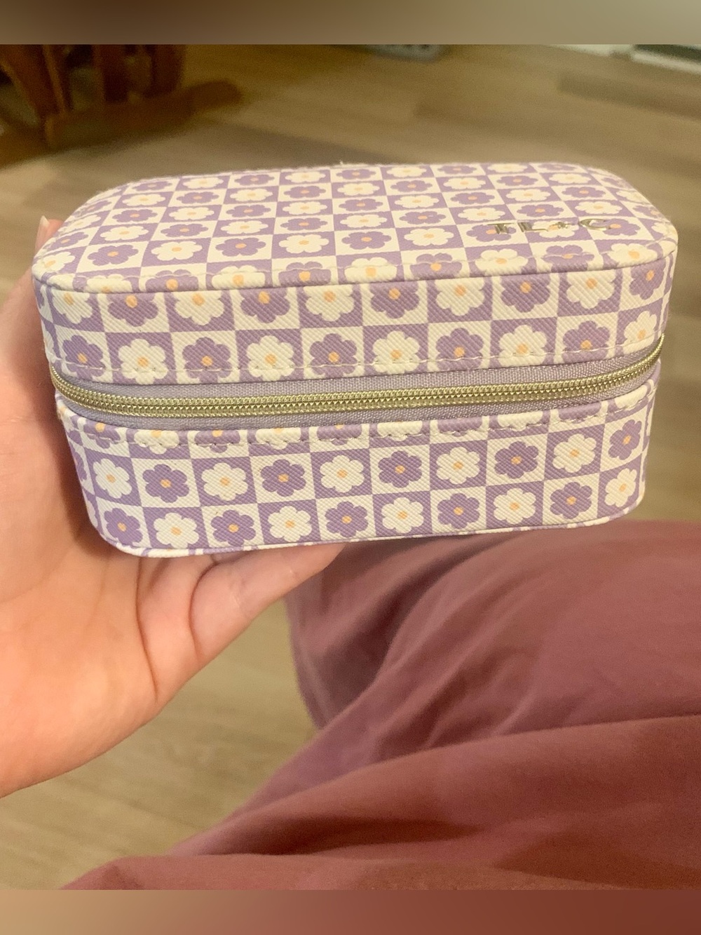 Tender Love & Carry Purple Floral Travel Jewelry Case